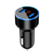 Dual USB Fast Charging Adapter Cigarette Lighter Car Charger Voltmeter 12V 24V (for: Volvo)