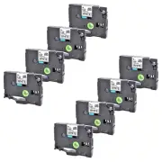 8PK 0.35" Black on White Label Tape For Brother P-Touch Printer TZe-221 TZ-221