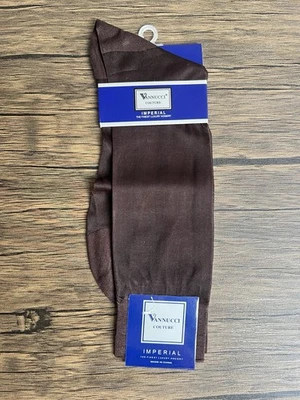 Men’s Imperial Nylon Sheer Socks. Brown. Mid calf. Plain. UK 7-12.
