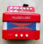 MUSICUBE Kids Accordion Instrument Toy 10 Keys Button Small Red Kids Accordion