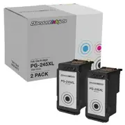 DI Ink Cartridge Replacement for Canon PG-245 XL 8278B001AA (Black, 2-Pack)