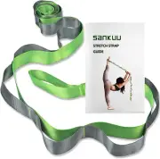 SANKUU Yoga Straps Stretching Strap with 12 Loops Workout Poster, Straps for Str