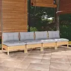 4 Seater Outdoor Sofa With Cushions Modular Design Pinewood Lounge Furniture