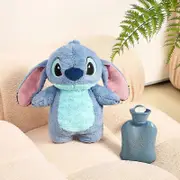 Winter cartoon hand warmer Stitch water-filled hot water bottle cute plush toy warm hand Blue