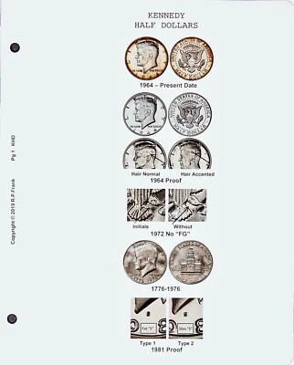 Kennedy Halves 2003 -Date ***CDI Insert & Data Pages*** Fits Whitman 1974