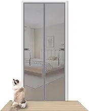 Proof Pet Door Screen with Tie-Belt Storm-Resistant for Coastal Homes | Fits Entry/Garage Doors (Custom)(Silver-I,90x210cm/36x83'')