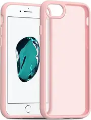TENOC Phone Case Compatible with iPhone SE (2nd 2020 and 3rd 2022 Generation) & iPhone 7 & iPhone 8, Pink Case Translucent Protective Bumper Matte Hard Back Cover for 4.7 Inch