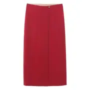 [Carven] Carven Front-slit Midi Skirt 34 FR RED