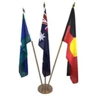 Australian/Aboriginal/TSI Flag Set (1370 x 685mm sleeve) with Light Timber Base