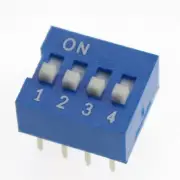 Lot10 DIP Switch 4 Positions 2.54mm Pitch Through Hole Silver Top Actuated Slide