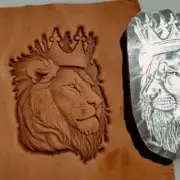 3D Lion Head Pattern Leather Stamp Metal Embossing Mold Custom Logo Carving Tool