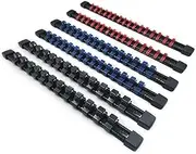 ACEBON Tools Socket Organizers, 6 Piece Socket Holder Kit, 1/4 inch, 3/8 inch & 1/2 inch Drive, Portable Socket Clip Rail Holder, Holds 86 Sockets