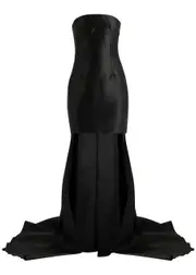 Solace London Neva Strapless Satin Mini Dress - Black - 6 (UK6 / XS) 6 (UK6 / XS)
