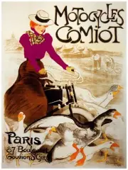 Poster Decor.Home Room Interior design.French Motorcycle Comiot Geese.10619