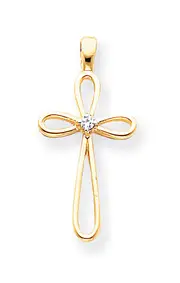 14k VS Diamond cross pendant