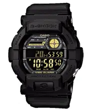 Casio G-Shock Digital Mens Black/Gold Vibration Alert Watch GD350-1B GD-350-1BDR