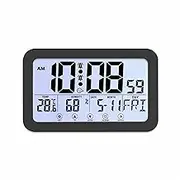Lancoon Touchscreen Alarm Clock with Backlight, Display Temperature and Humidity Date and Day, Snooze 2 Alarm Sets, Hanging or Standing for Bedroom Living Room Offic Study Room