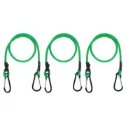 3 Pack Bungee Cords with Hooks 20" Straps Strong Elastic Rope Green