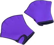 Kisangel Half Gloves for Swimming Waterproof Gloves Light Paddles Fingers Pool Baseball Glove Sky Diving Gloves Dive Gloves Surf Hand Fins Mittens Webbed Paddle Glove Purple