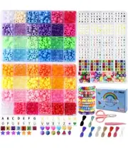 Pony Beads Bracelet Making Kit 48 Colors Kandi Bead Kit for Friendship Jewelry