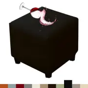Waterproof Ottoman Slipcovers Square Stretch PU Leather Folding Ottoman Covers