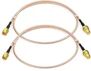 Bingfu WiFi Aerial Antenna Extension Coaxial Cable RP-SMA Male to RP-SMA Female Bulkhead Mount RG316 60cm (2-Pack) for Network Card WiFi Router Security Camera