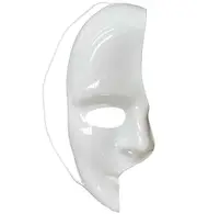 The Phantom Of The Opera Erik Plain White Mens Costume Half Face Mask