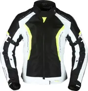 Modeka Khao Air, textile jacket waterproof women , color: Black/Light Grey/Neon-Yellow , size: 40