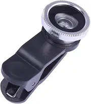 LIFKICH Camera Lens for Smartphones Silver Fisheye Wide Angle Macro Lens with Clip Attachment Compatible with iPhone Portable Mobile Photography Accessory