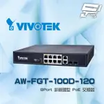 【VIVOTEK 晶睿】AW-FGT-100D-120 8PORT 非管理型 8路POE 8+2 交換器 昌運監視器
