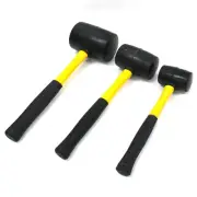 3 pieces Rubber Mallet Double Faced Head Fiberglass Handle Hammer 8 16 32 oz New