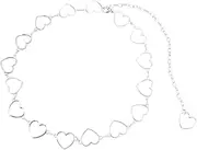 [Ipetboom] 2pcs Fashionable Heart Shaped Waist Chain for Women Stylish Golden Silver Waist Belt Jewelry Lightweight Comfortable Accessory for Dresses Present for Friends Family