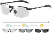 [BWESOO] Black Polarized Photochromic Sunglasses UV400 Sports Sunglasses Day and Night Driving Glasses Ultra-Light Sun Glasses Eyewear Men and Women Cycling Glasses and Goggles