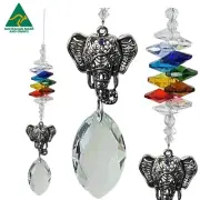 Elephant Crystal Suncatcher, chakra rainbow car mirror crystals sun catcher gift