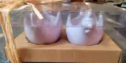 NEW Set of 2 Easter Chick Egg Cup Holders 2.5" x 4.5" Ceramic Lilac TLite