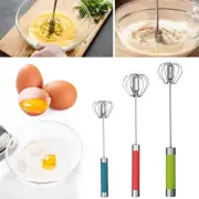 Hand Push Rotary Whisk Blender Whisk Stainless Steel Egg Whisk Kitchen Tool
