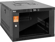 Tecmojo 6U Wall Mount Rack with Thermostat, 17.7inch Depth Enclosed Server Cabinet with 2 Cooling Fans,Lockable Door & Hardware,6U Rack for 19inch Equipments,Glass Door