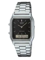 Casio Collection AQ-230A-1D NEW Unisex Watch Silver Stainless Steel Band