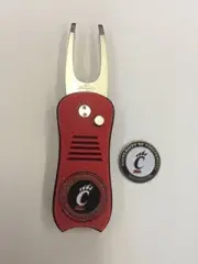 Cincinnati Bearcats Switchblade Divot Tool, BONUS Marker, NEW Red/Black