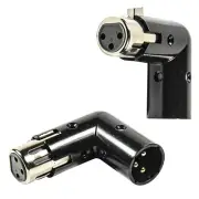 2x HQRP 3-Pin XLR Angle Adapters Dual Male & Female 4 Adjustable Angle Position