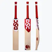 DSC Flip Series (Junior) 100 Cricket Bat - Color: Beige & Red - Size: 4 - Material: English Willow - For Advanced Player - Grade 1 - Mid to Low Profile - Curved Blade for Powerful Performance