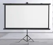 Manual Stand Projection Screen，Foldable Movie Screen White Curtain with Black Frame Projector Screen for Backyard/Movie Night/Cinema/School/Party