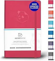 Panda Planner Raspberry Sorbet Daily Planner 2023 by - Organizer Planner for Goals, Gratitude & Focus - Weekly & Monthly Agenda Sections - Undated 90 Day Planner