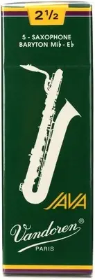 Vandoren SR3425 - JAVA Green Baritone Saxophone Reeds - 2.5 (5-pack)