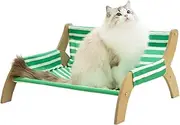 Cat Lounger | Kitten Hammock for Resting | Breathable Stripe Cat Sleeping Chair for Apartment Living Room Bedroom Indoor and Outdoor Use