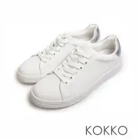 在飛比找momo購物網優惠-【KOKKO 集團】超舒適簡約百搭真皮休閒鞋(銀色)