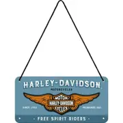 Nostalgic Art Metal 10x20cm Wall Hanging Sign Harley-Davidson Logo Blue Decor
