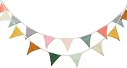 2pcs Pennant Banner 2.6m Multicolor Bunting Cotton Triangle Flag Hanging Bunting Washable Nursery Flag Banner Pennant Bunting Banner Flags for Party Decoration Pennant Banner for Party (A)
