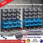 48 Bin Wall Mounted Storage Rack Shelf Organiser Nuts Bolts Garage Containers