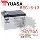 【萬池王 電池專賣】YUASA REC15-12 (12V 15A) 密閉式鉛酸電池